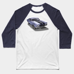 Vintage 1970 Chevrolet Chevelle SS Blue Baseball T-Shirt